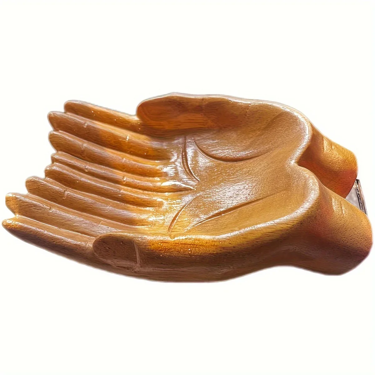 PalmServe-Kom - Handgemaakte Hars Kom met Kristallen Palm voor Opberg- en Display - Afbeelding 5