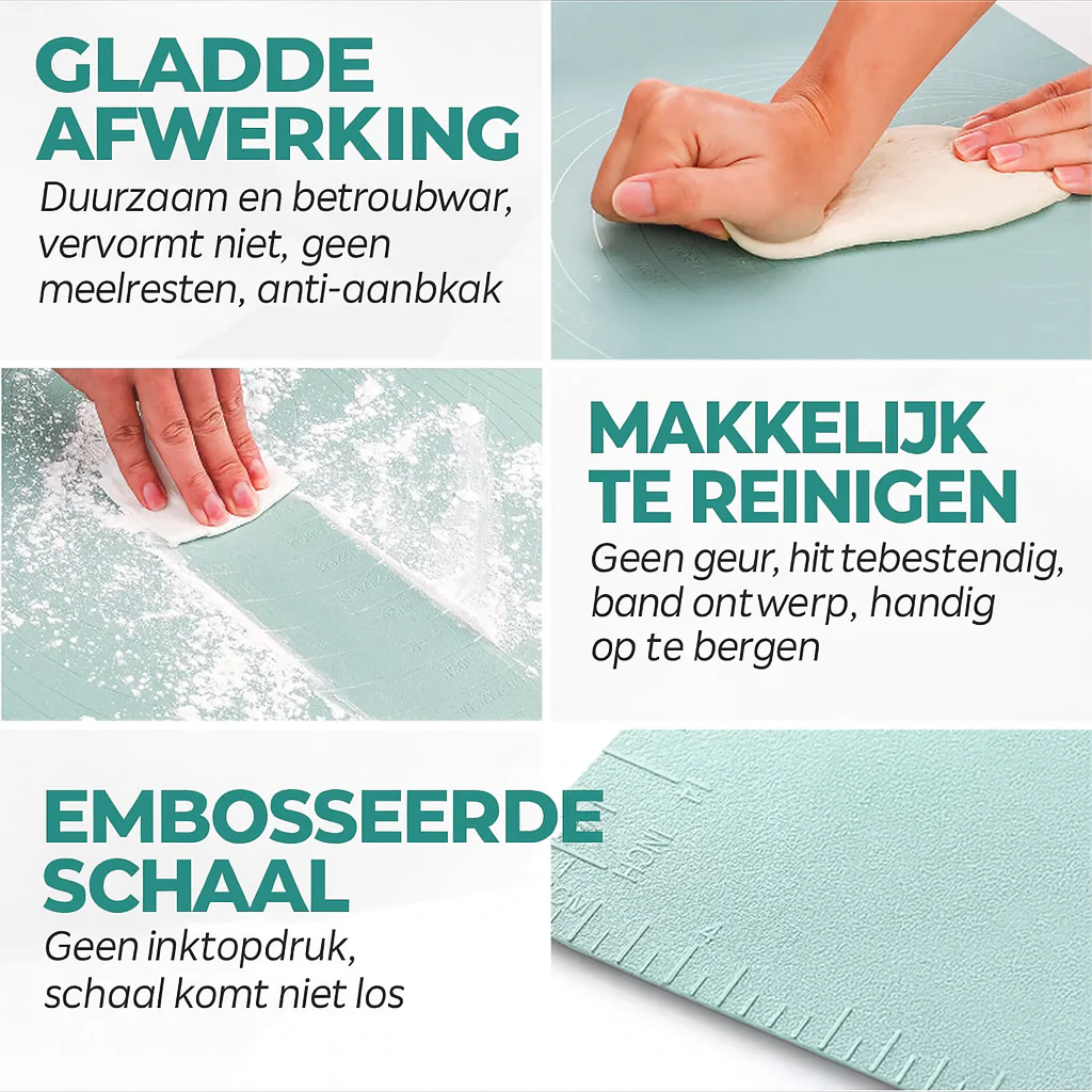 Baking Mat Silicone XL Antislip Hittebestendig Deegmat Keuken - Afbeelding 5