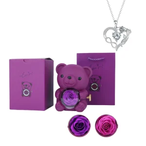 Beer Sieraad Hartvormige Kristal Ketting