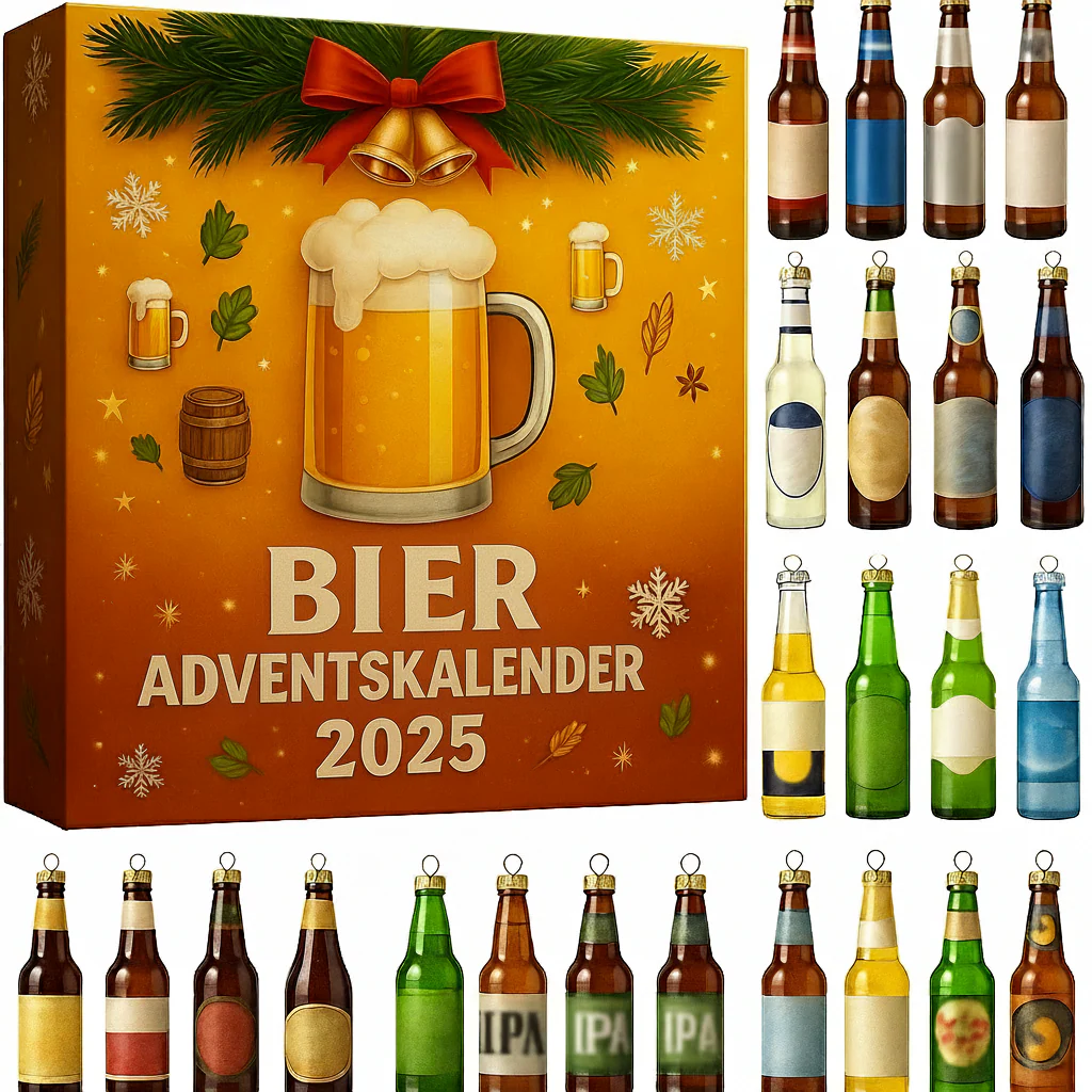 Kerst Adventskalender Bier Decor Set Resin Mini Fles Ornamenten - Afbeelding 6