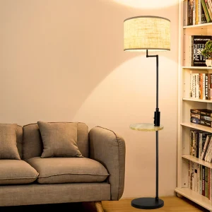 Moderne Staande Lamp met USB-Laadpoort en Tafeltje