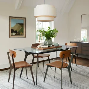 Bauhaus Beige Gelaagde Linnen Trommel Hanglamp