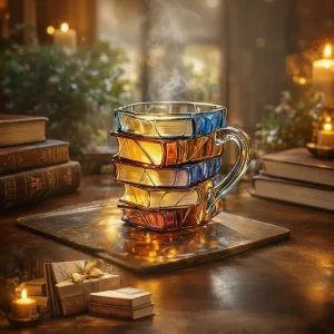 Koffiemok Boekontwerp 3D Glazen Mok Literair Decor