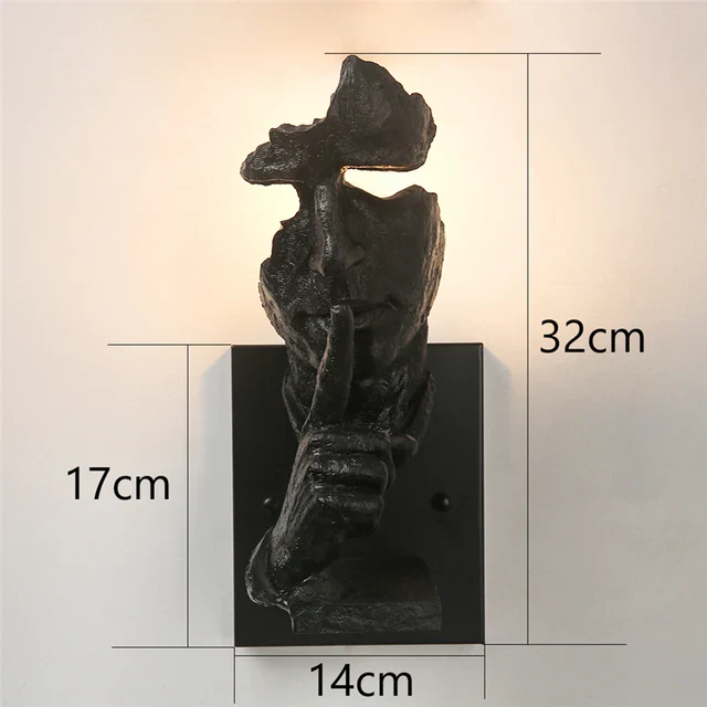 GoldenGaze - Moderne Art Deco Wandlamp met Gouden Gezichtsdesign - Afbeelding 8