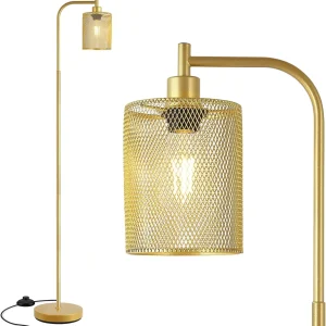 Gouden Vloerlamp met Industriële Stijl