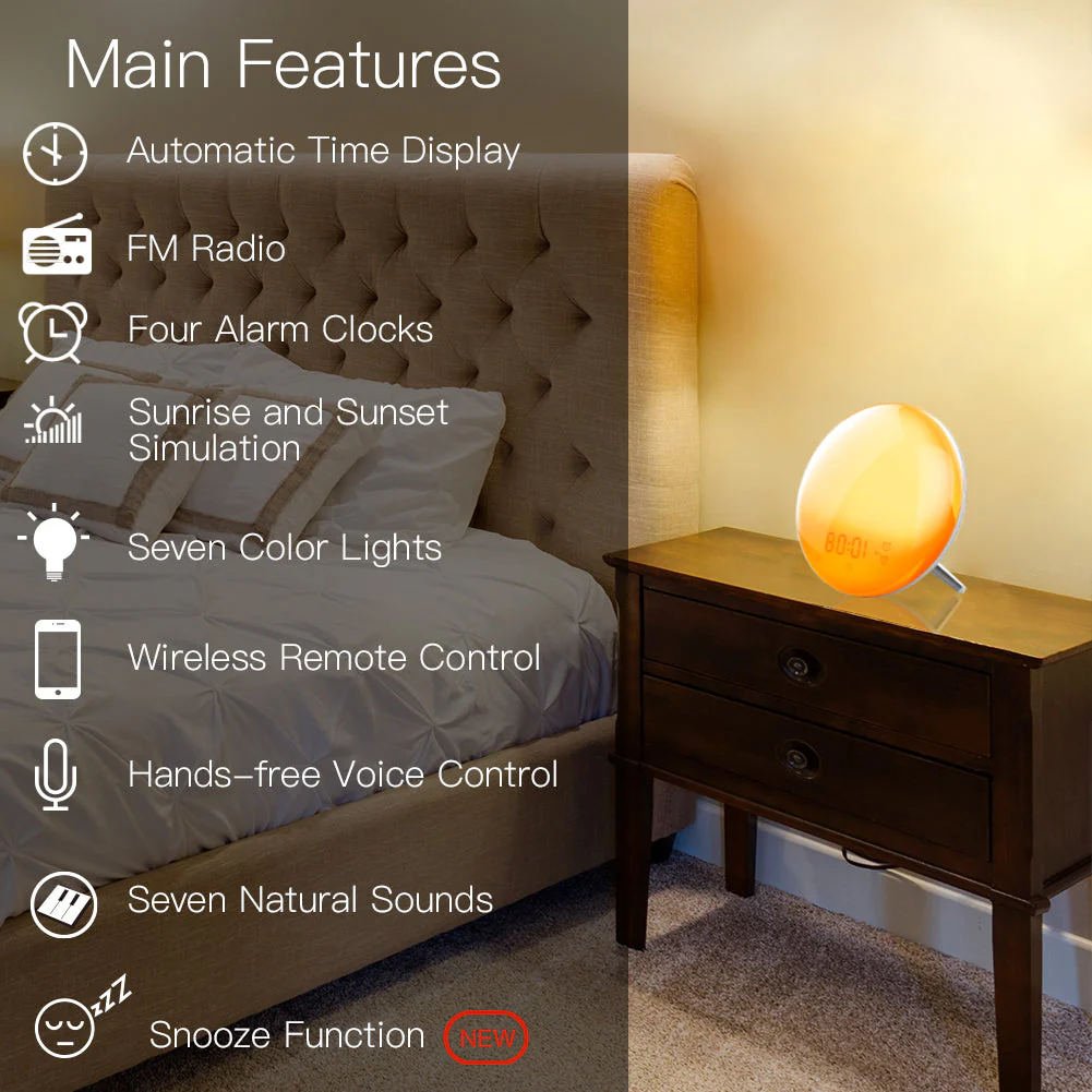 WLAN LED-Wekker met Kleurenwisseling - Afbeelding 3