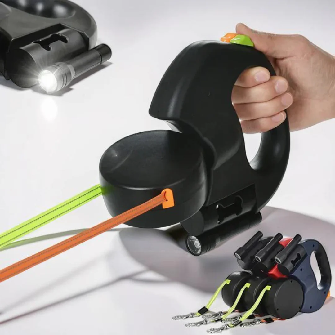 Hondenlijn Dubbel Huisdier Reizen Leer - Afbeelding 3