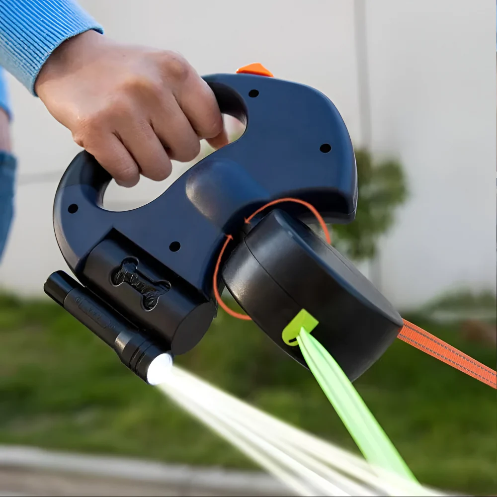 Hondenlijn Dubbel Huisdier Reizen Leer - Afbeelding 4