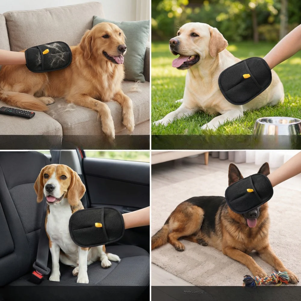 Huisdieren Borstel Handschoen Vachtverzorging Haren - Afbeelding 5