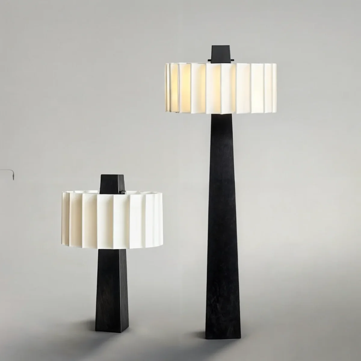 Ines Grote Vloerlamp - Moderne Elegantie in Zwart-Wit - Afbeelding 3
