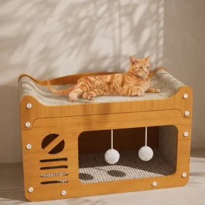 Kattenkrabhuis Houten Kattenhuis Speelballen Krabvlak
