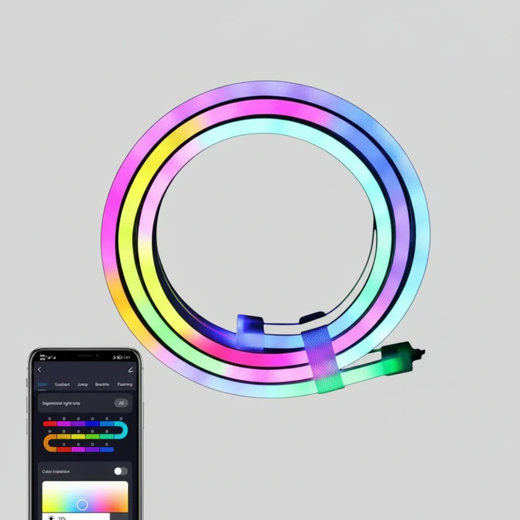 LED Strip RGB Neon Flexibel Slimme Verlichting Appbediening - Afbeelding 3