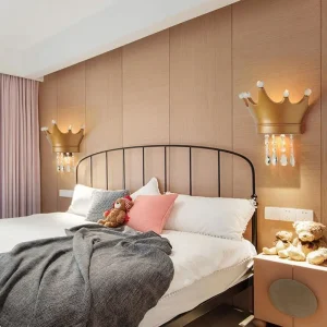 RoyalGlow - Kroon Wandlamp met Kristallen – Elegante LED Lamp