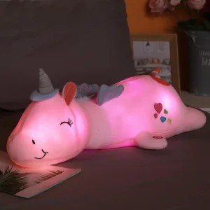 Pluche Knuffel Eenhoorn LED Nachtlamp Regenboog Kinderkamer