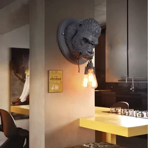 GorillaGlow - Industriële Gorilla Wandlamp met LED voor Woonkamer & Bar