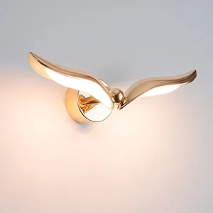 SeagullGlow - Moderne Wandlamp in Zeemeeuw Design – LED Binnenverlichting in Goud