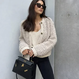 Overshirt Dames Jas Teddy Stijl Voorjaar Casual