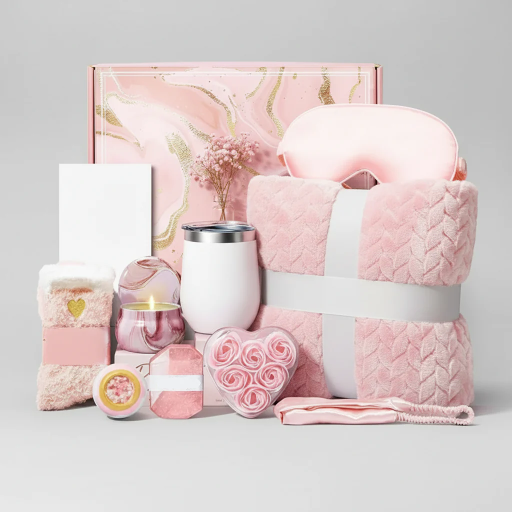 Luxe Cadeau Set Vrouwen Flanellen Deken Thermos Meer