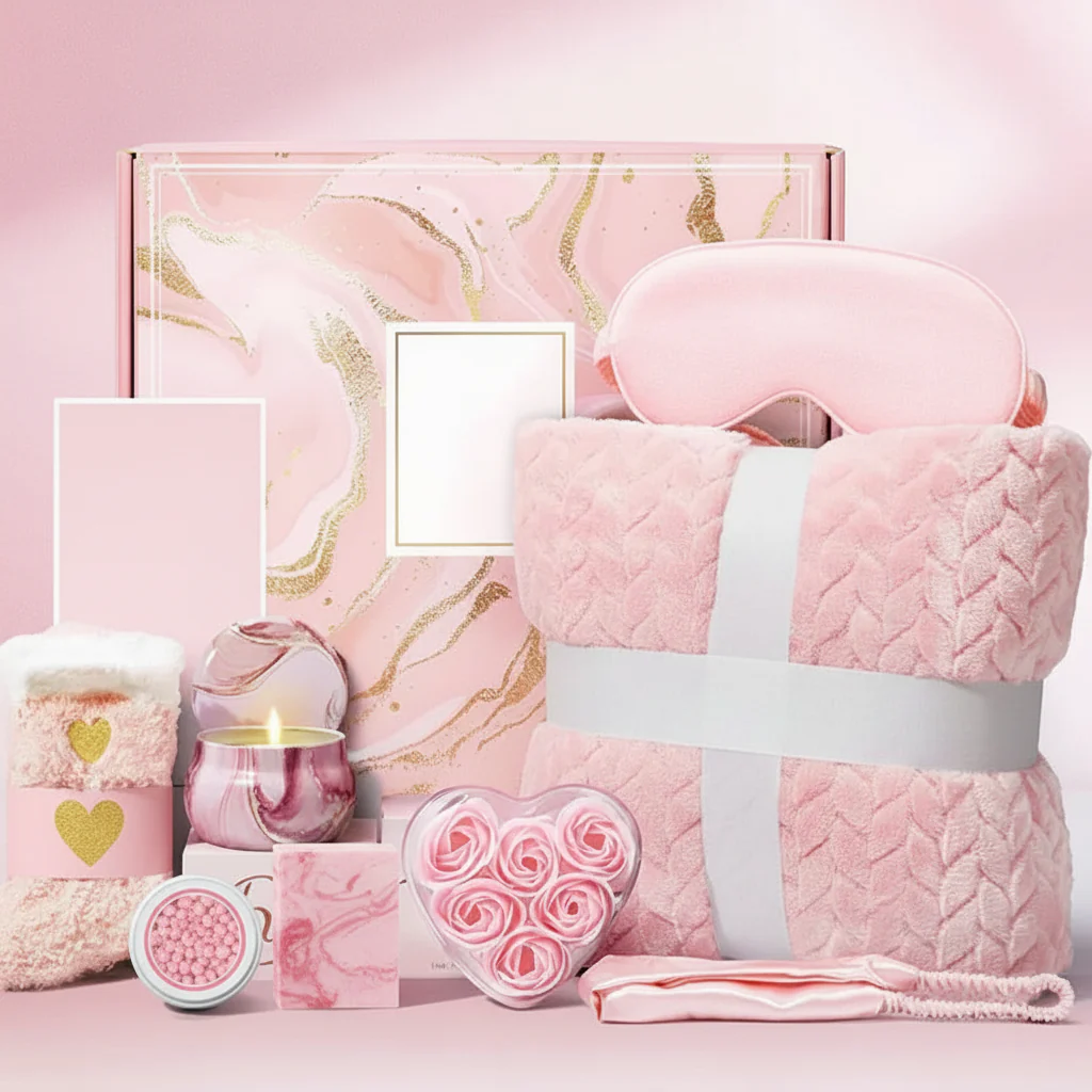 Luxe Cadeau Set Vrouwen Flanellen Deken Thermos Meer - Afbeelding 4