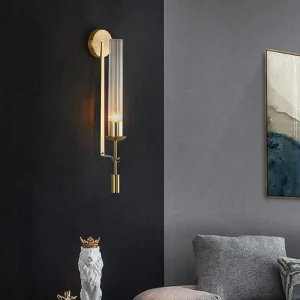 NordicRetro - Gouden Wandlamp Met Glazen Buis