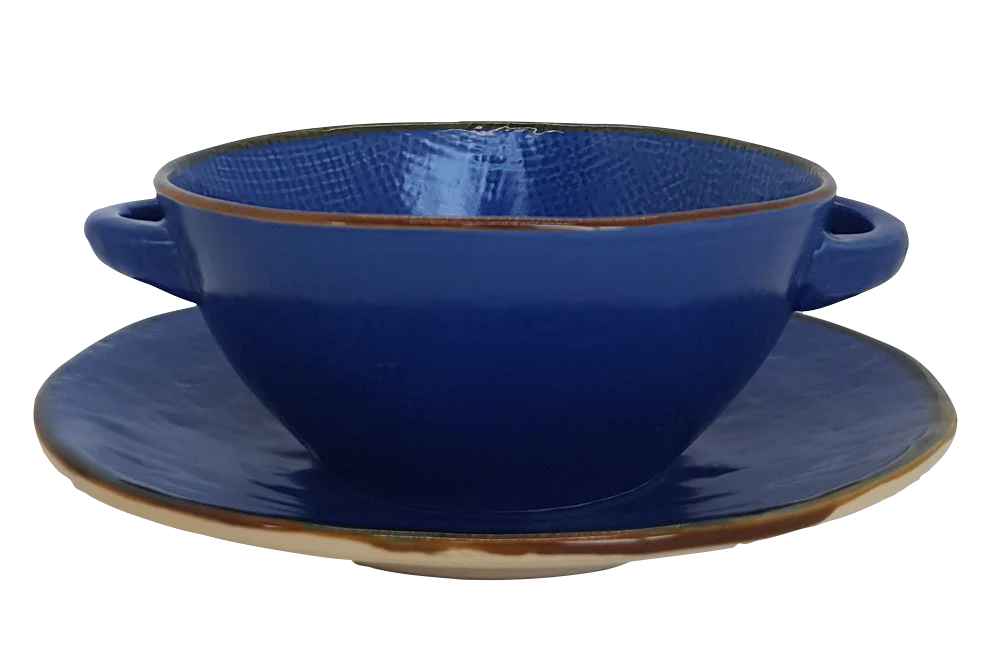 Soepkom met Onderbord - Blauw - Afbeelding 3