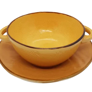 Soepkom met Onderbord - Geel