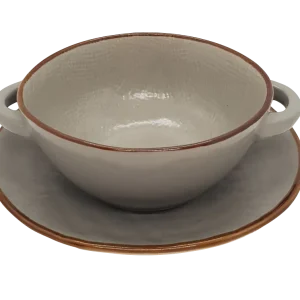 Soepkom met Onderbord - Grijs