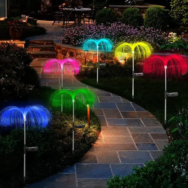 GlowJelly - Solar LED Tuinverlichting, Kleurrijke Waterdichte Buitenlampen voor Pad & Decoratie