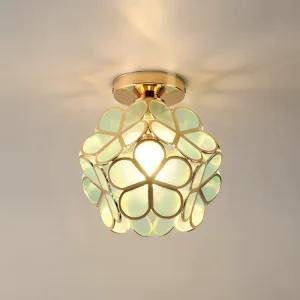 Retro Stijl Gekleurde PVC Plafondlamp met Bloemenpatroon