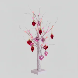 Verlichte Valentijnsboom Hartvormige Ornamenten Decoratie