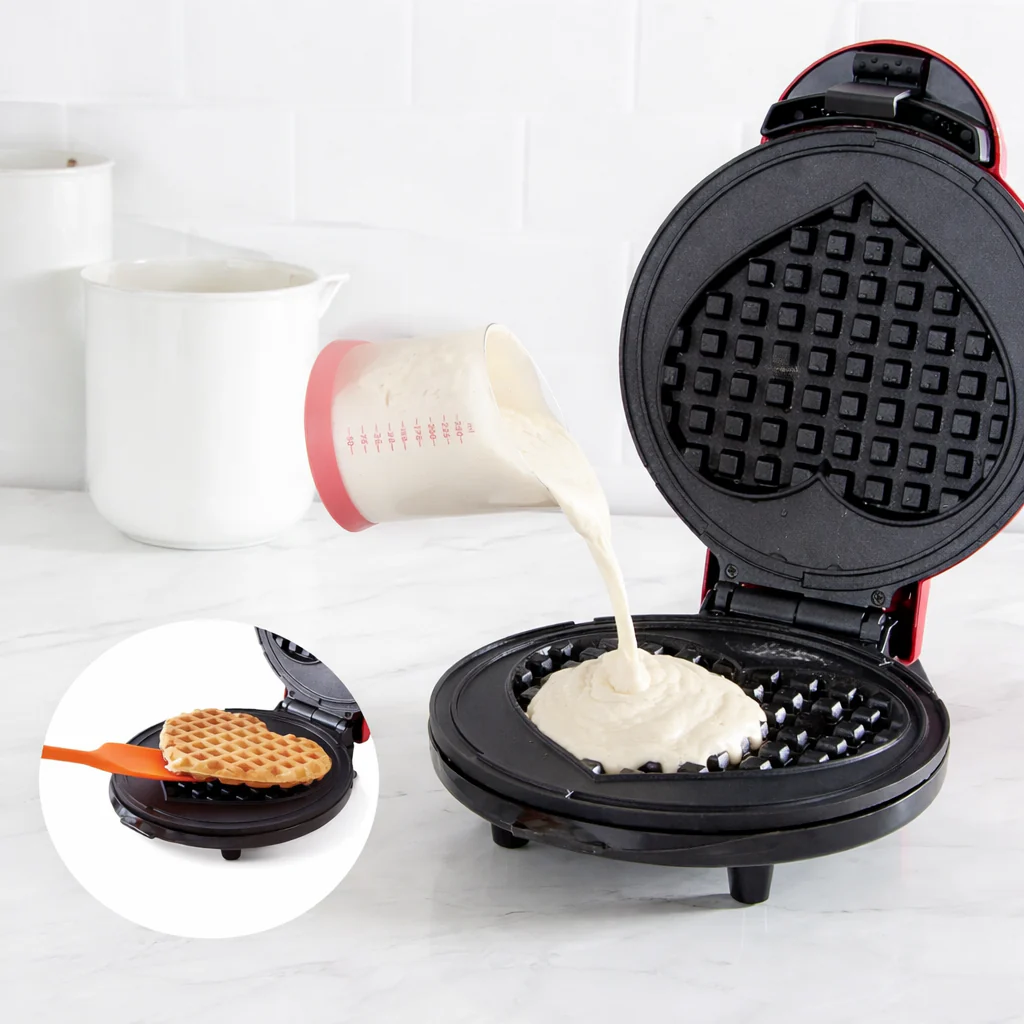 Wafelijzer Mini Wafelmaker Hartvorm Compact Elektrisch - Afbeelding 8