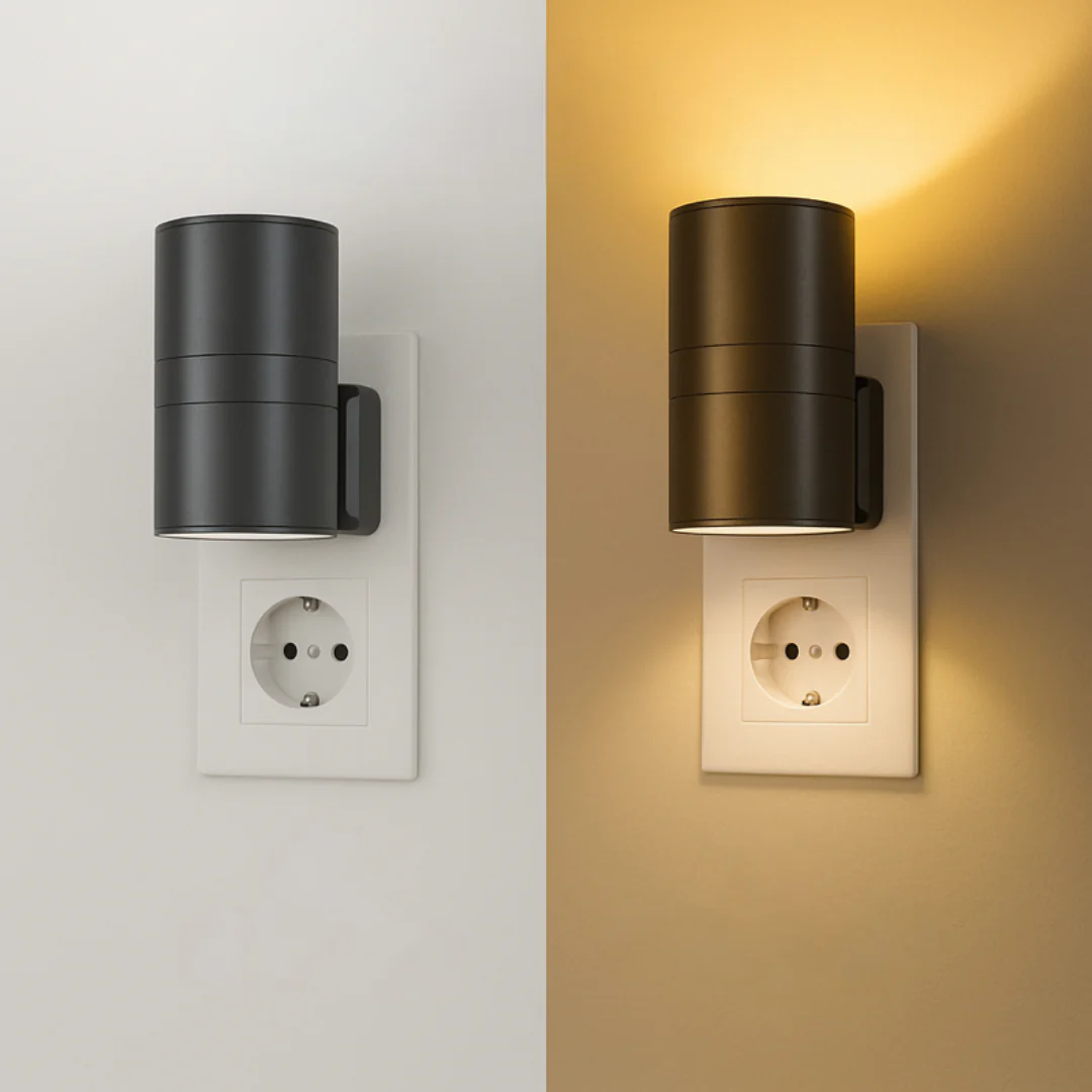 Wandlamp Nachtlamp Sensor Warm Licht Stopcontact - Afbeelding 4