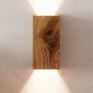 NordicGlow – Rustieke Houten Wandlamp met LED Verlichting voor Woonkamer en Slaapkamer