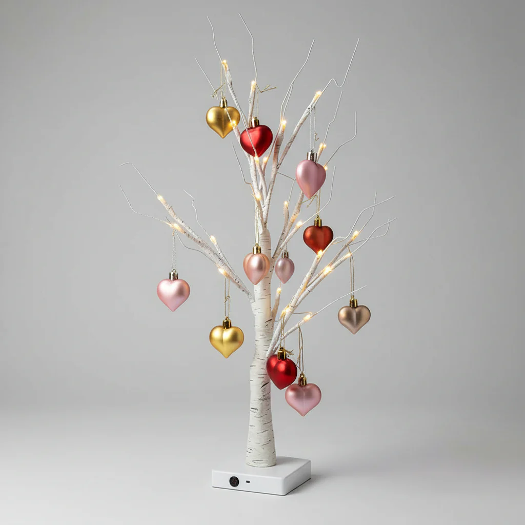 Verlichte Valentijnsboom Hartvormige Ornamenten Decoratie - Afbeelding 4