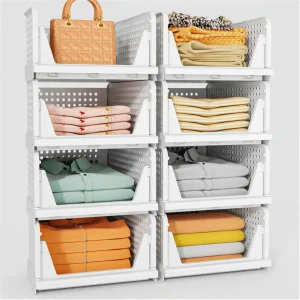 Vouwbare Opbergdozen Set 5 Stapelbare Closet Organizers