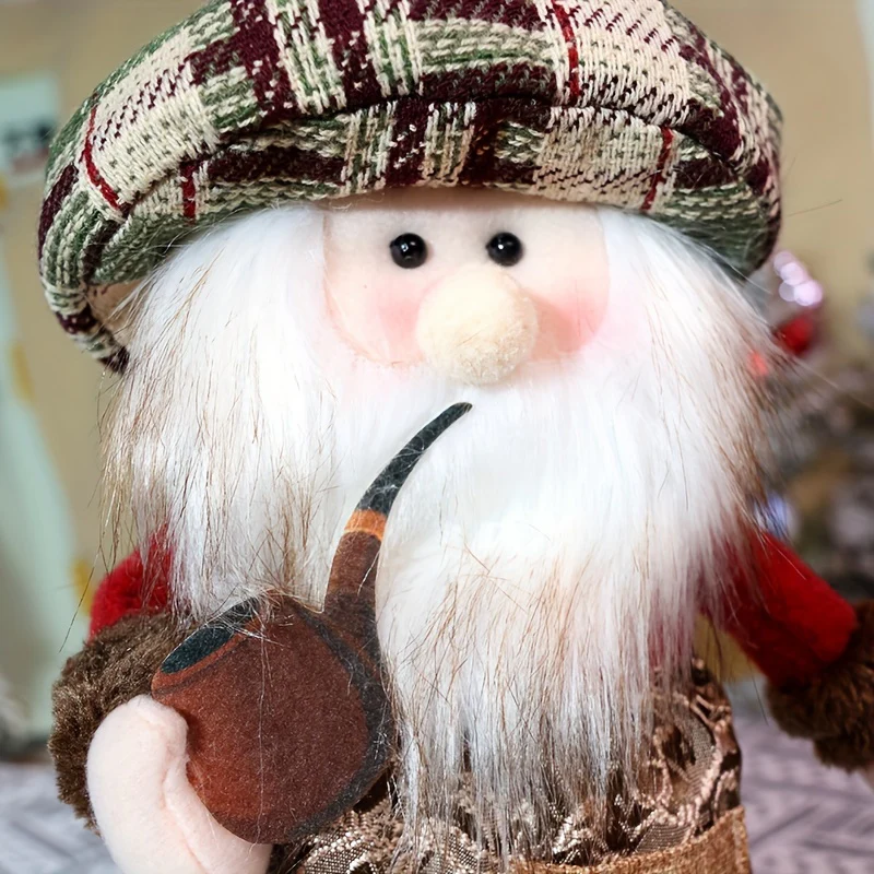 ClassicSanta - Geruite Kerstman Sneeuwpop Figuur - Afbeelding 7