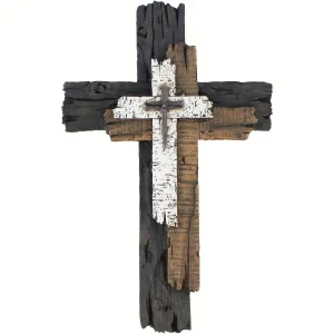 RusticCross - Rustiek Houten Kruis Wandkunst