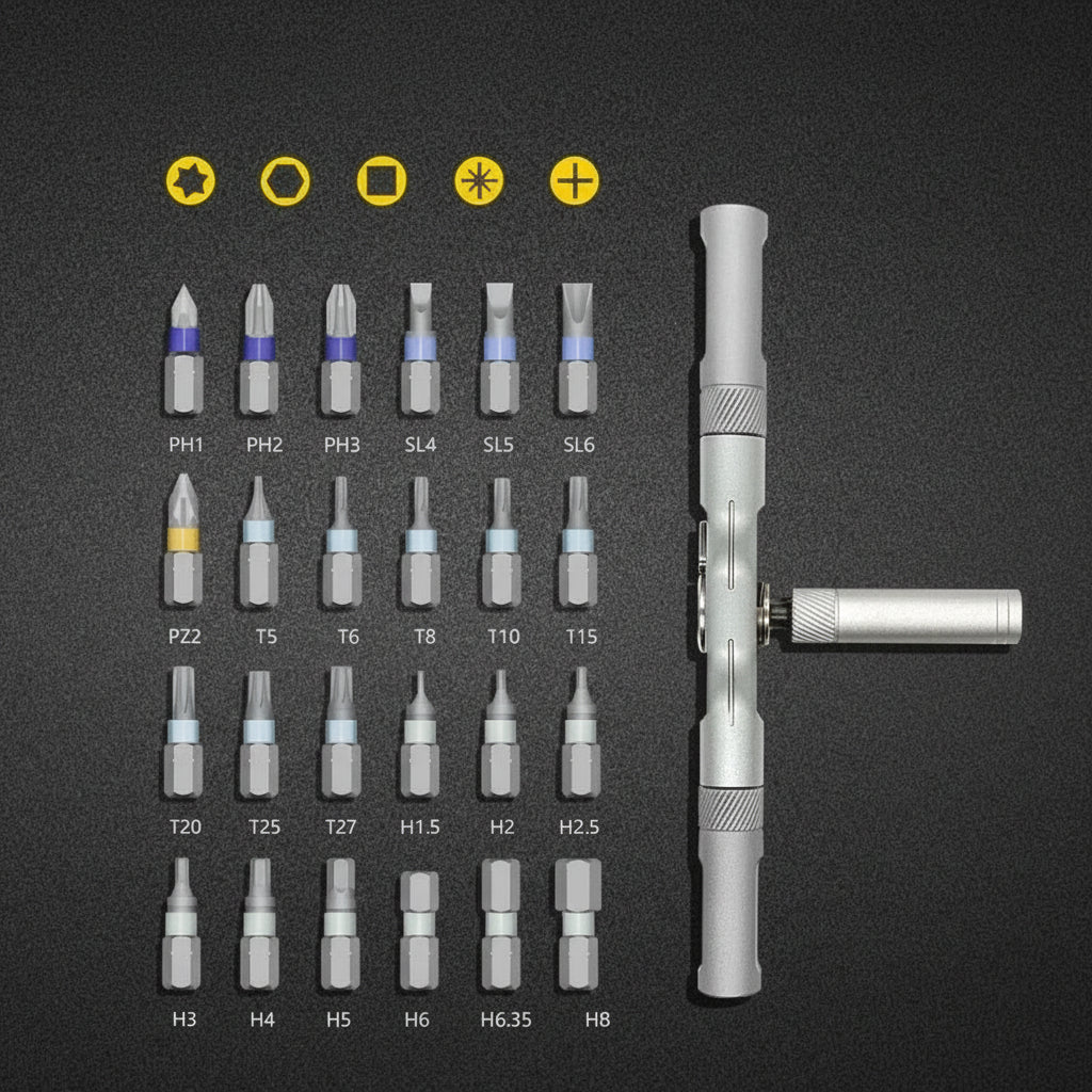 Gereedschapset Metalen ZeskantbitsHandmatig Schroeven - Afbeelding 3