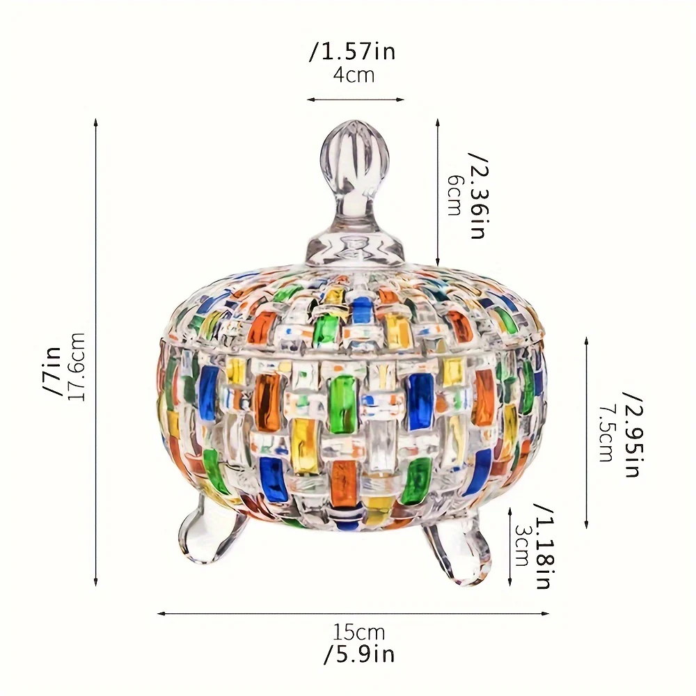 GlassArt - Klassieke Handgeschilderde Glazen Decoratieve Kom - Afbeelding 8