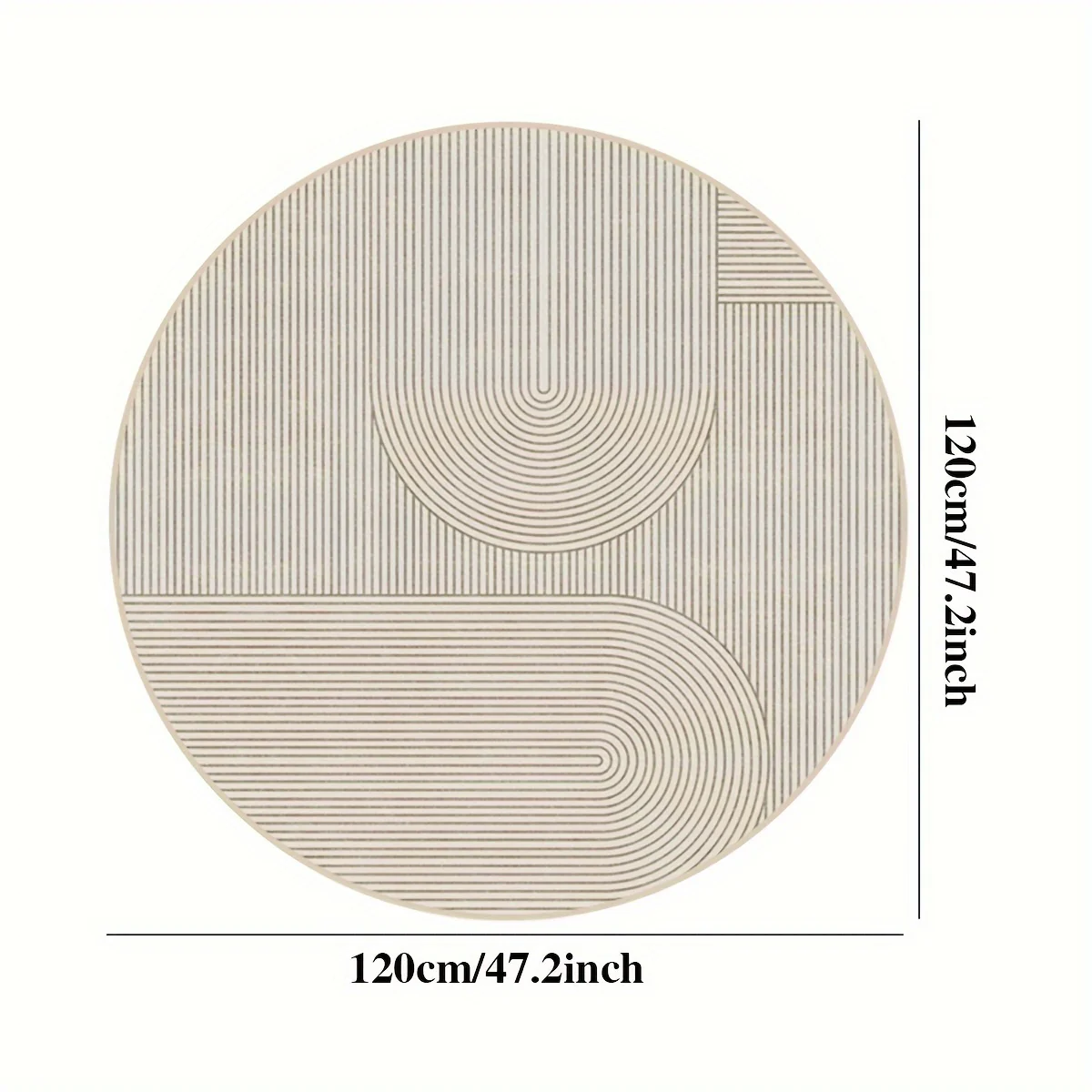 Rond Velvet Vloerkleed - Zacht, Antislip, 8mm Dikke Pool voor Slaapkamer en Woonkamer - Afbeelding 6