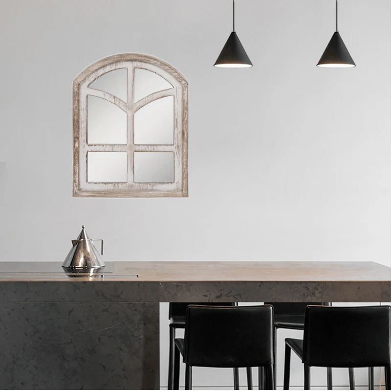 Rustic Farmhouse Wandspiegel – 58.42x45.72cm Grote Houten Lijst, Verticaal Hangende Spiegel voor Badkamer en Woonkamer - Afbeelding 7