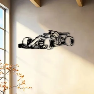 RaceSculpt - Formule Raceauto Metalen Muursculptuur