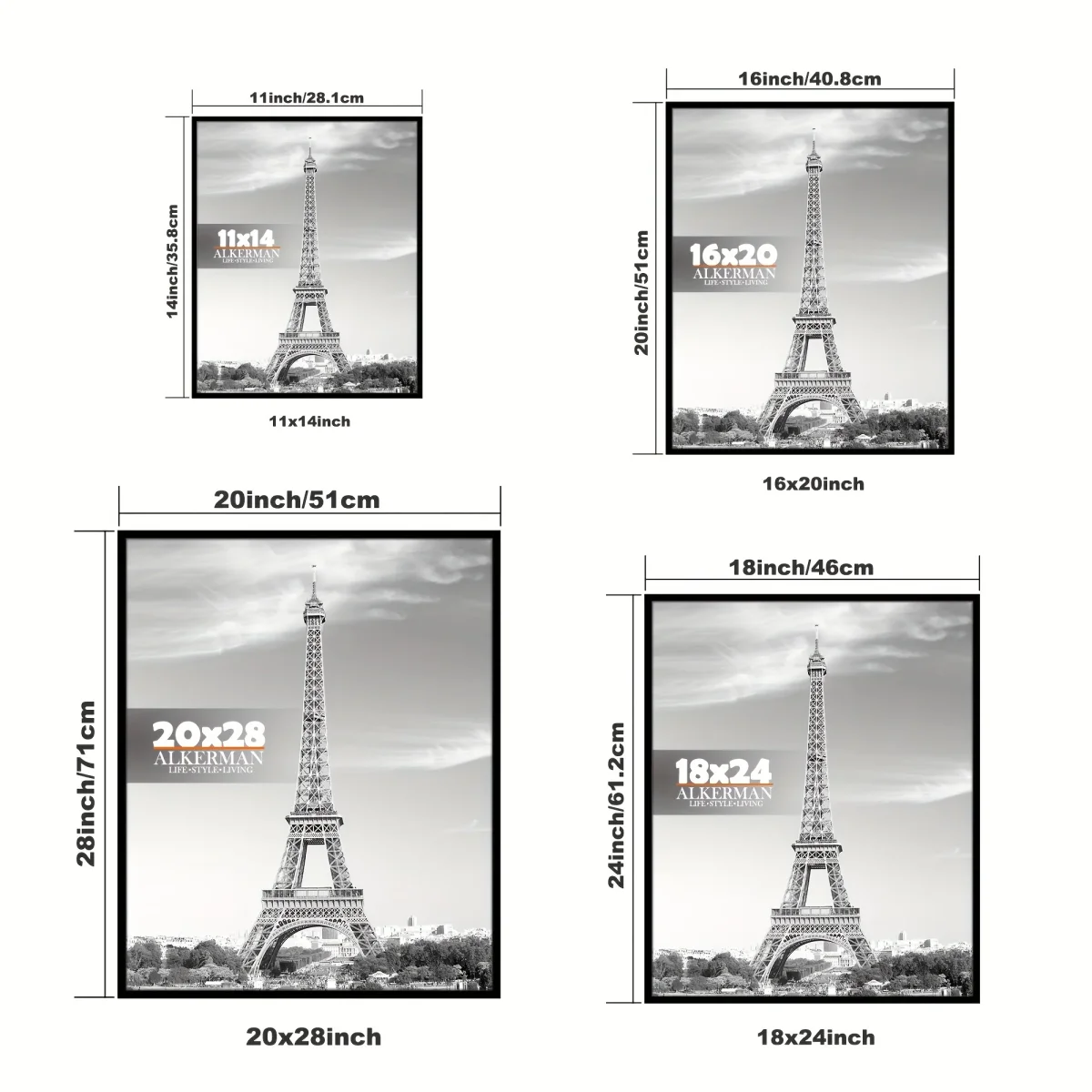 2 Stuks Klassieke Zwarte Fotolijsten met Bescherming - Muurbevestiging voor Posters, Afbeeldingen en Kunstwerken, Ideaal voor Thuis en Kantoor - Afbeelding 6