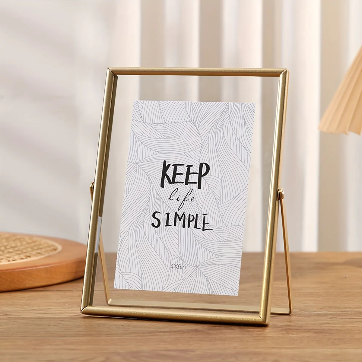 Elegante Metalen Fotolijst - 10.16cm of 15.24cm Enkele Foto Weergave, Modern Goud & Zwart Ontwerp voor Thuis en Kantoor - Afbeelding 5