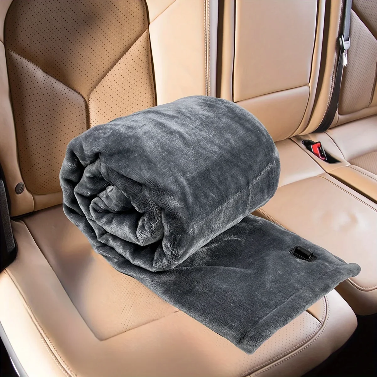 Verwarmde Autodeken - 12V Elektrische Deken voor Auto, Vrachtwagen, SUV of Camper - Zachte Flanellen Deken met Oververhittingsbeveiliging - Afbeelding 4