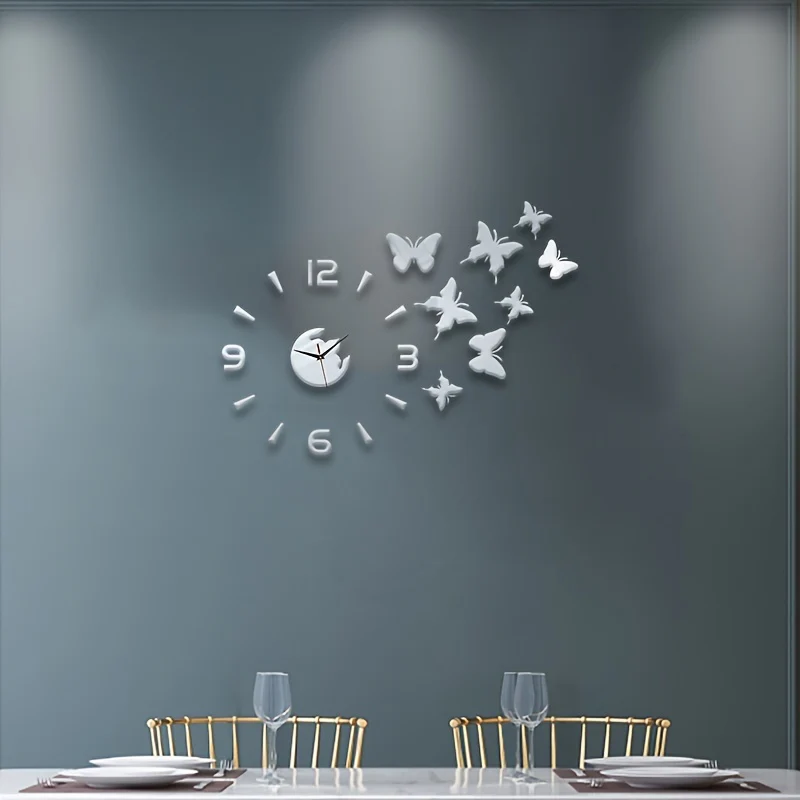 AcrylicButterfly - DIY 3D Vlinder Spiegel Muur Klok - Afbeelding 8