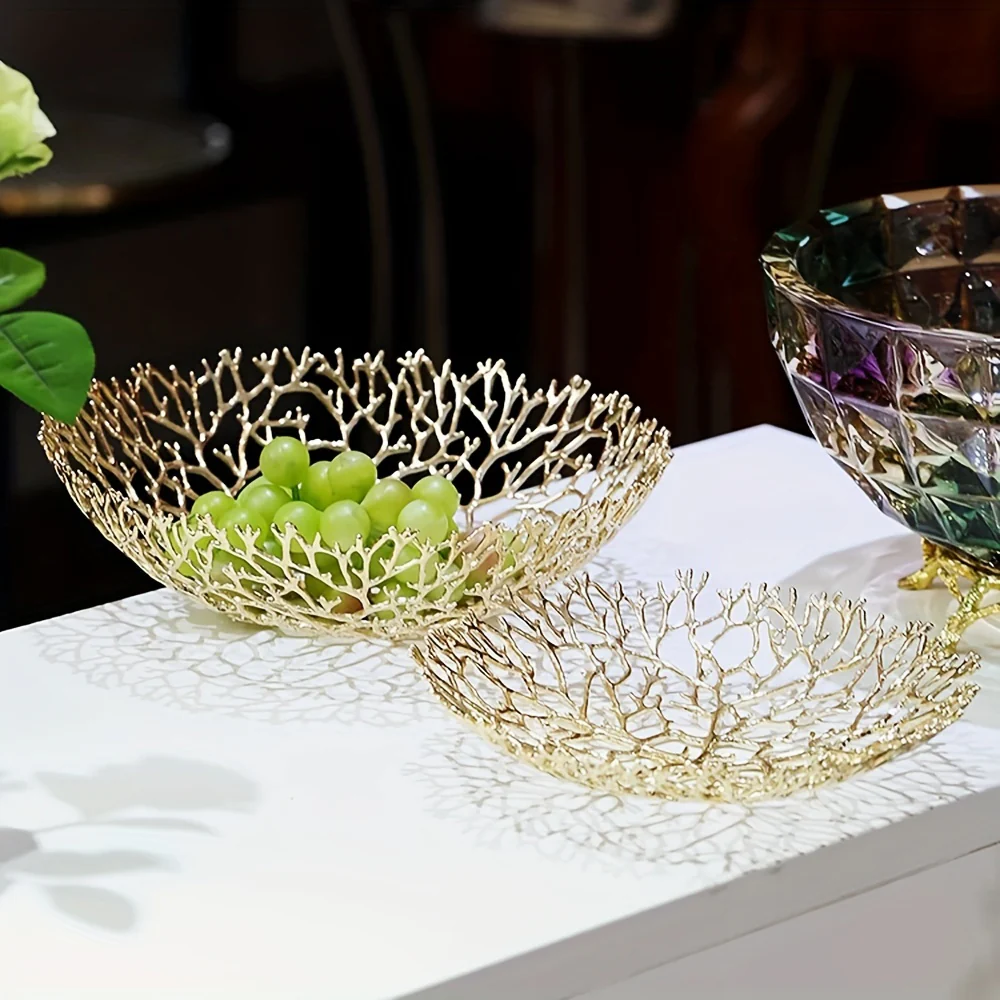 MetalServe-Koraal - Luxe Open Fruitkom voor Huisdecoratie, Salontafel & Eetkamer - Afbeelding 6