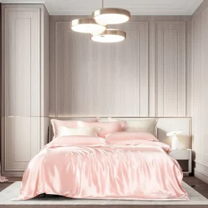 Premium Roze Moerbei Zijde Beddengoed Set