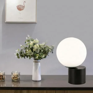 GlassGlow – Glazen Bol Tafellamp met LED Verlichting in Modern Design | Nachtlampje