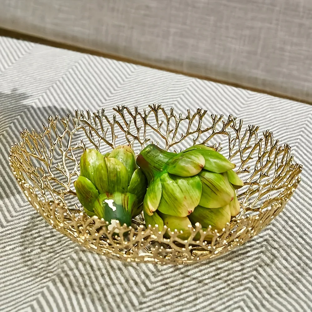 MetalServe-Koraal - Luxe Open Fruitkom voor Huisdecoratie, Salontafel & Eetkamer - Afbeelding 4